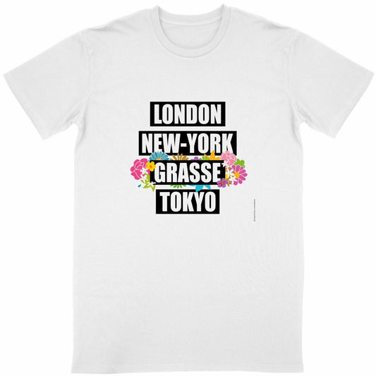 T-shirt Unisexe Classique London Grasse fleuri - face_blanc