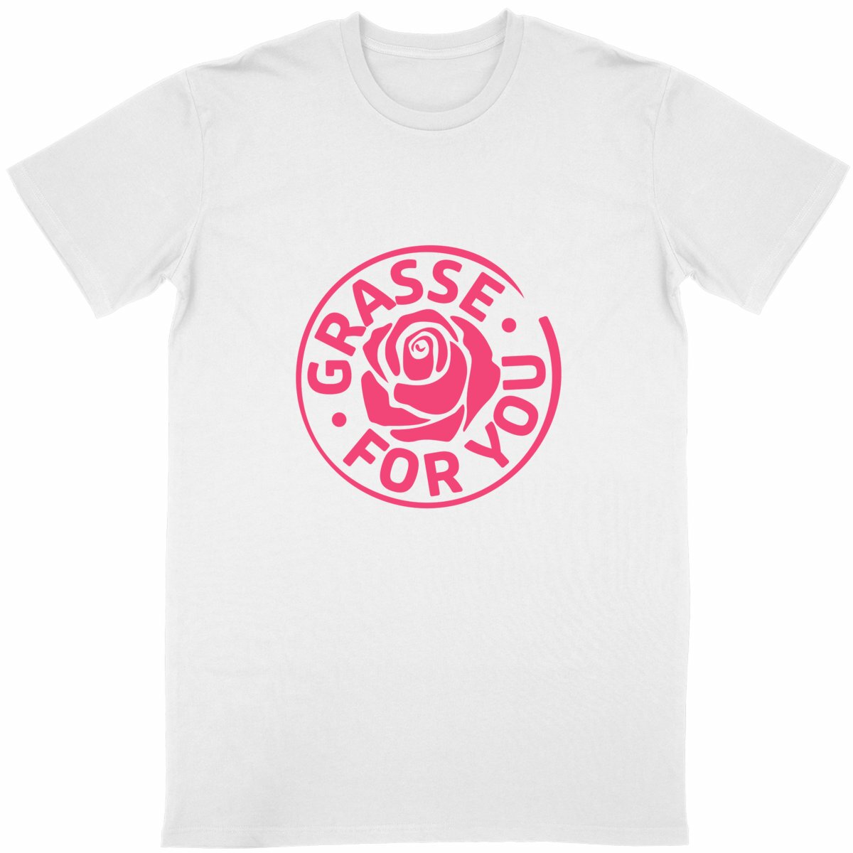 T-shirt Unisexe Classique Grasse for you rose - face_blanc