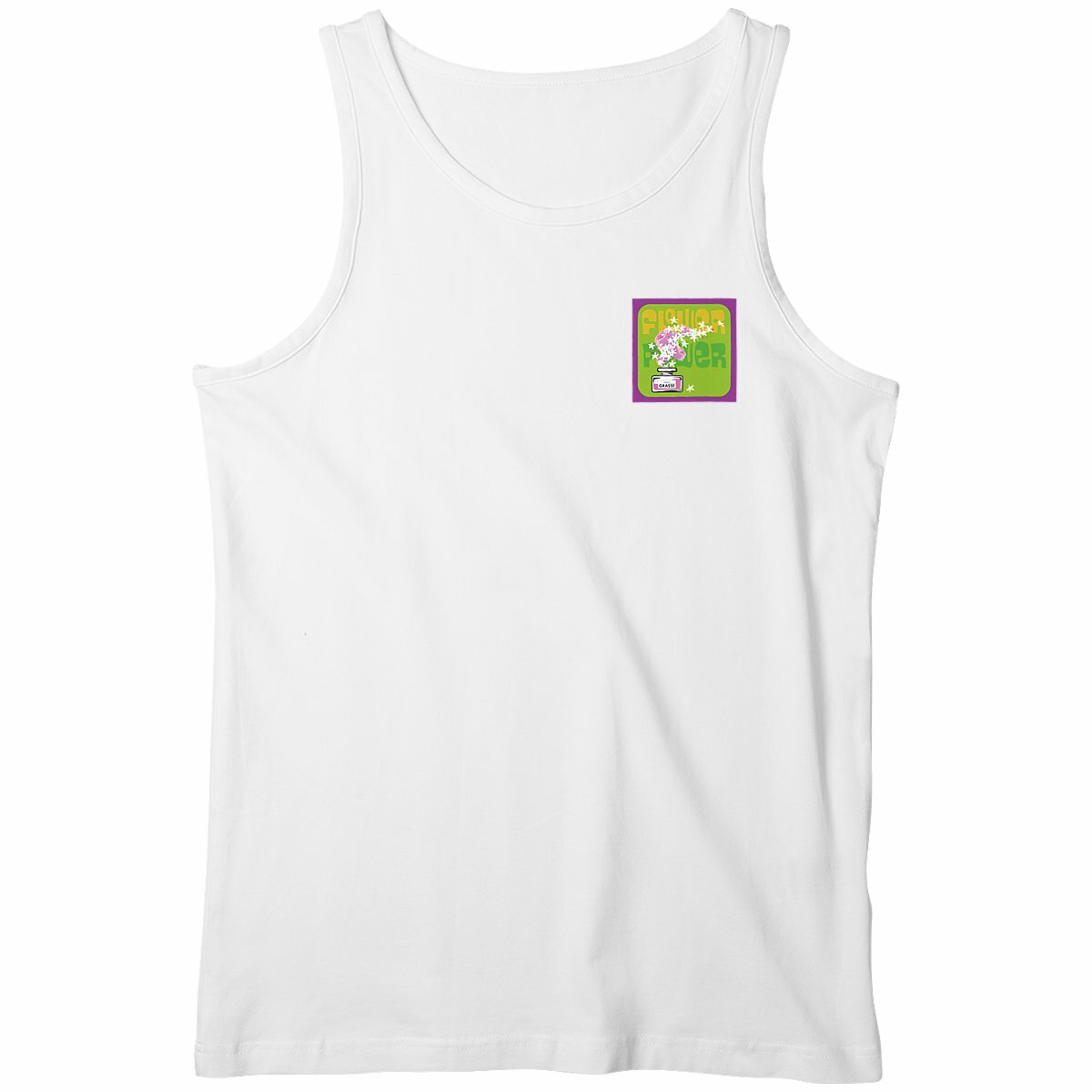 Débardeur Homme Flower power mauve - face_blanc