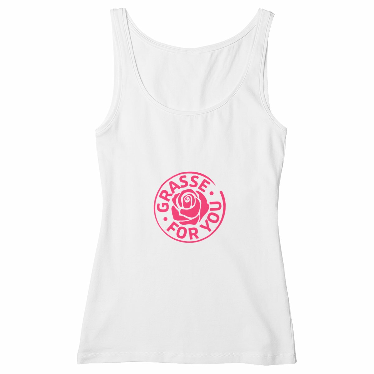 Débardeur Femme Cintré Grasse for You rose - face_blanc