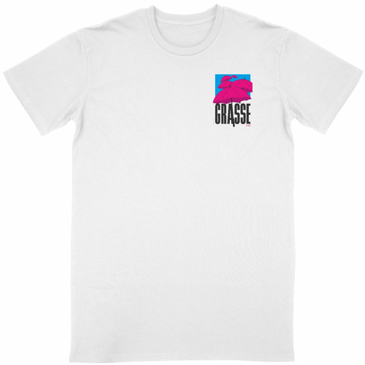 T-shirt Unisexe Classique Grasse Parapluies R/V - face_blanc