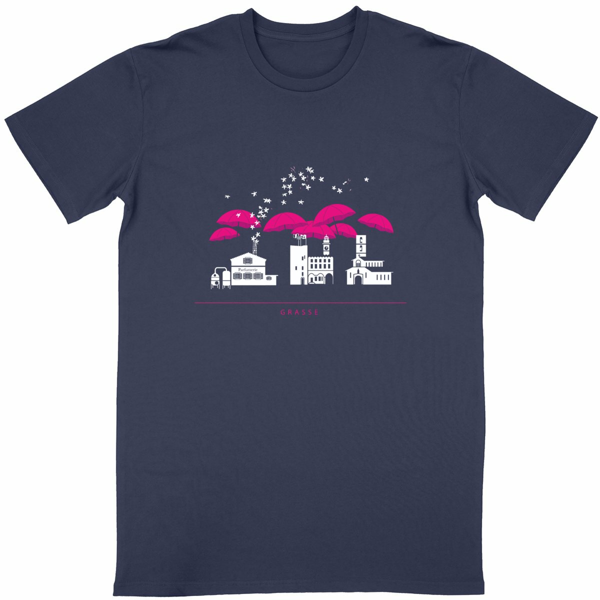 T-shirt Unisexe Classique Grasse liner - face_bleumarine