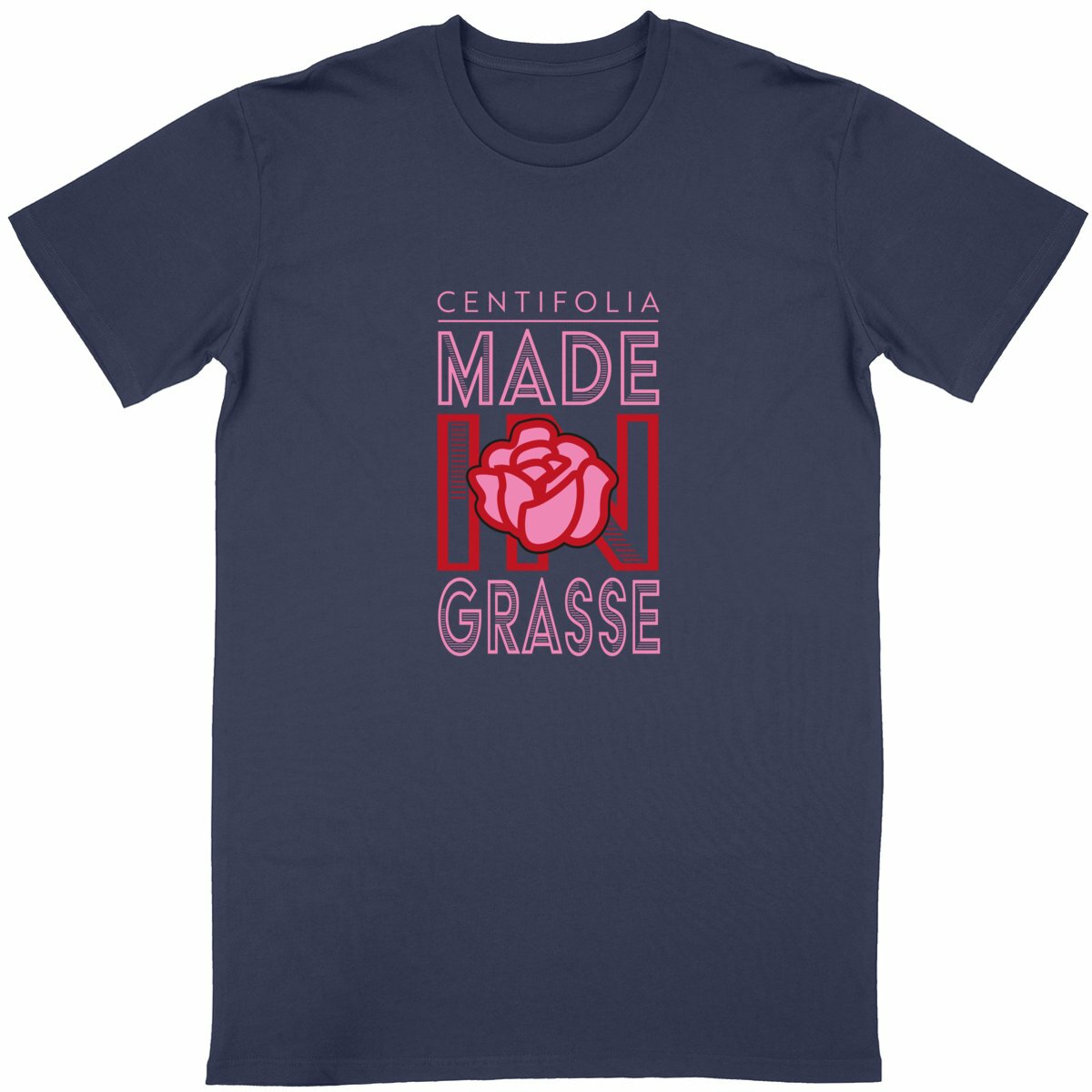T-shirt Unisexe Classique Centifolia Made in Grasse - face_bleumarine