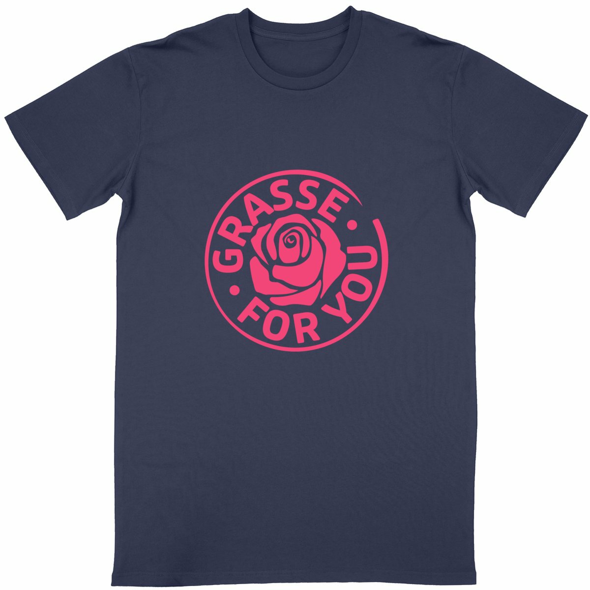 T-shirt Unisexe Classique Grasse for you rose - face_bleumarine