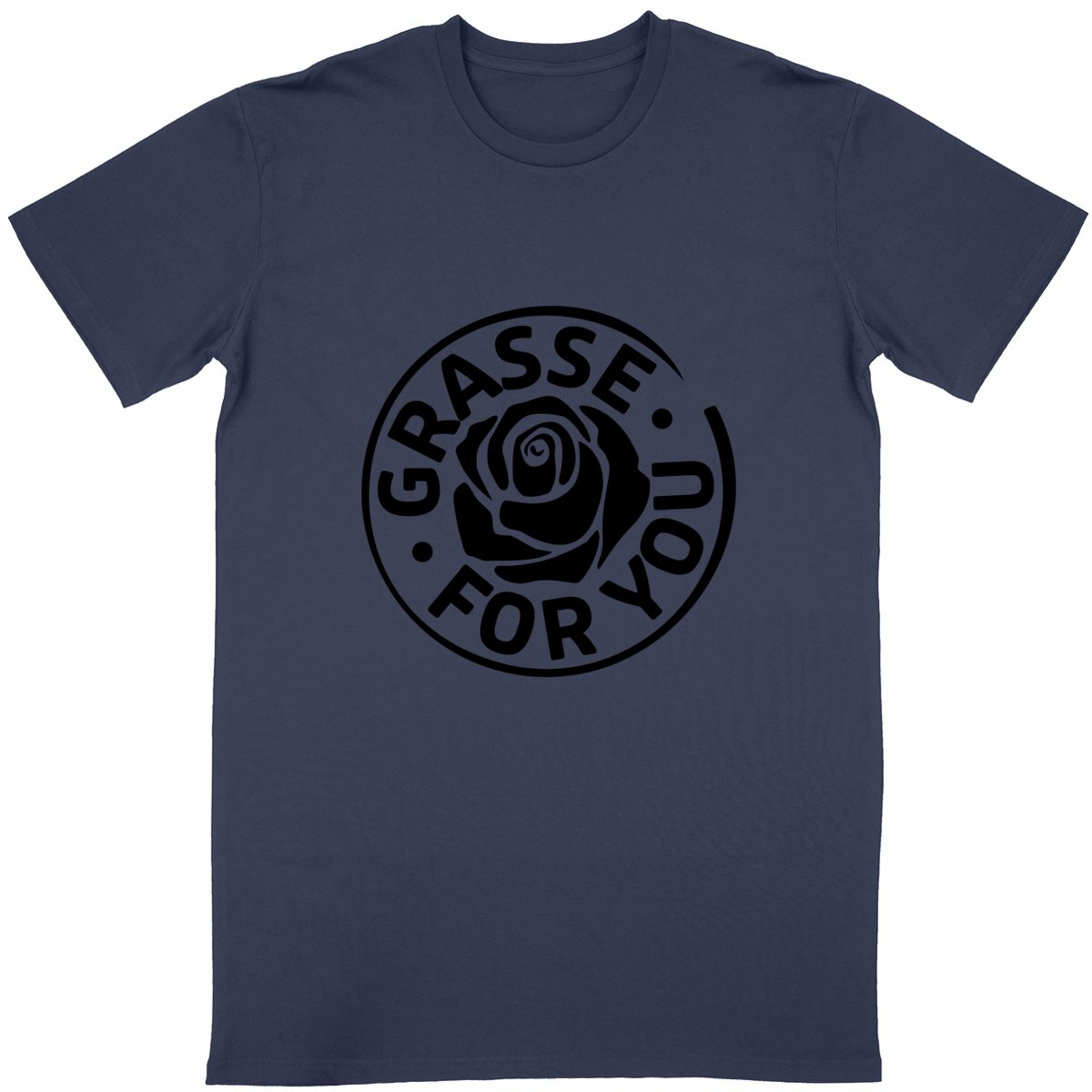 T-shirt Unisexe Classique Grasse for you black - face_bleumarine