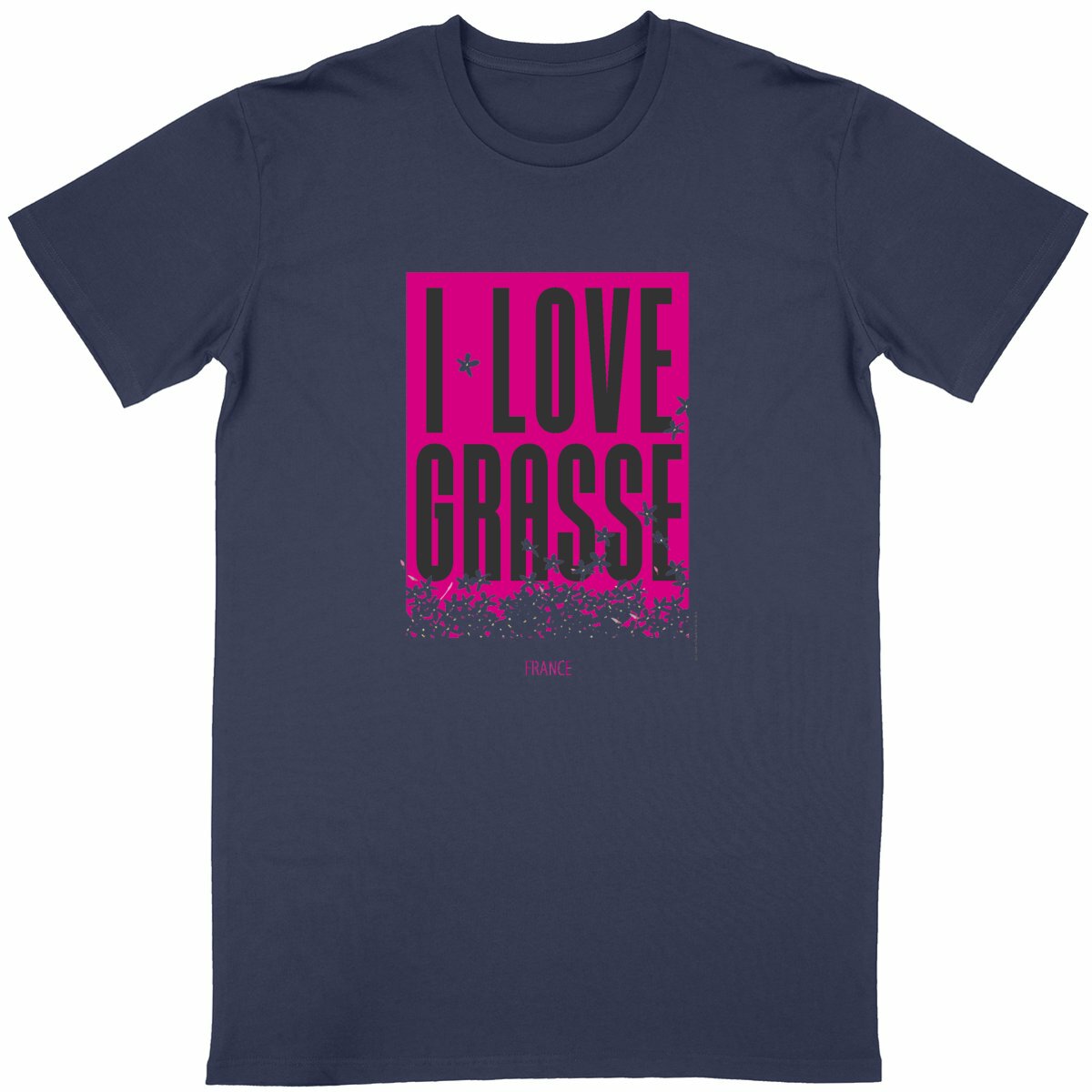 T-shirt Unisexe Classique I love Grasse - face_bleumarine