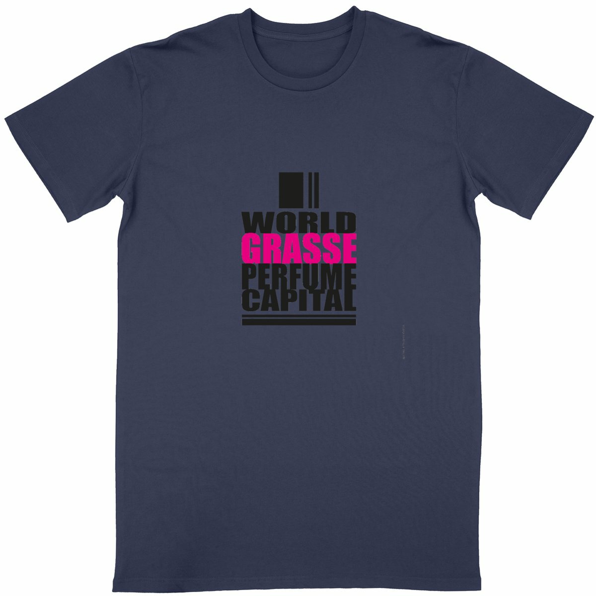 T-shirt Unisexe Classique Word Grasse Perfume - face_bleumarine