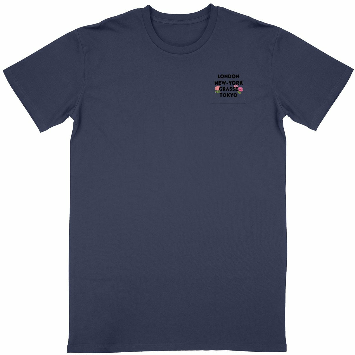 T-shirt Unisexe Classique London Grasse fleuri R/V - face_bleumarine