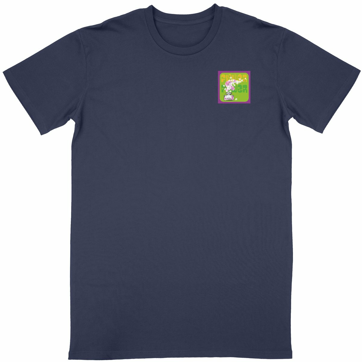 T-shirt Unisexe Classique Flower power mauve R/V - face_bleumarine