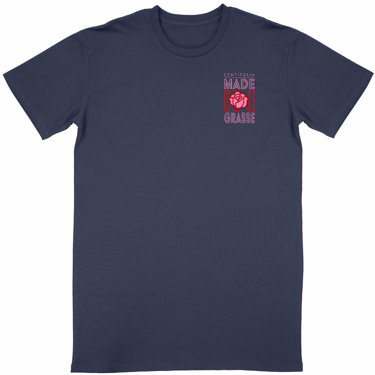 T-shirt Unisexe Classique Centifolia Made in Grasse R/V - face_bleumarine