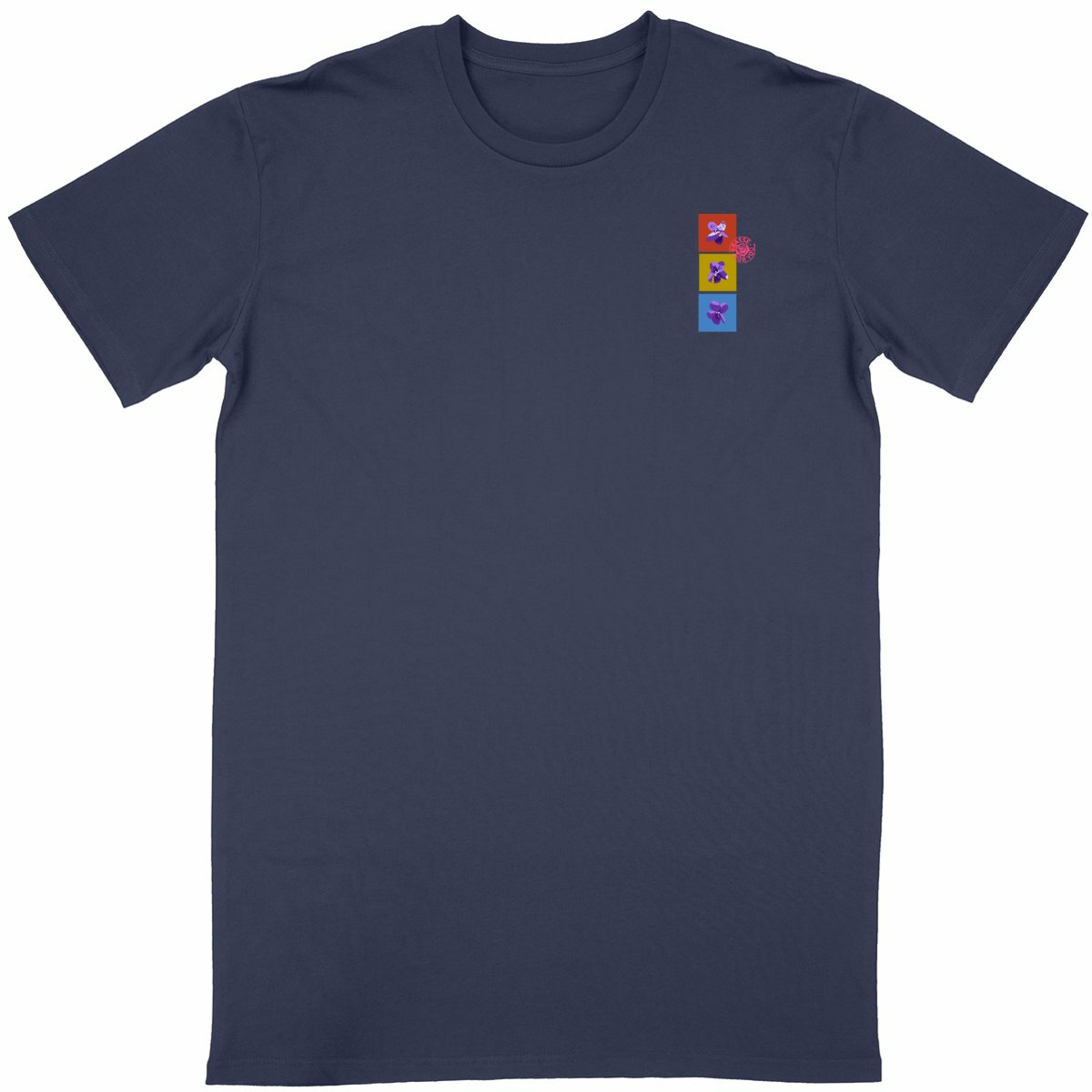 T-shirt Unisexe Classique les 3 violettes de Grasse R/V - face_bleumarine
