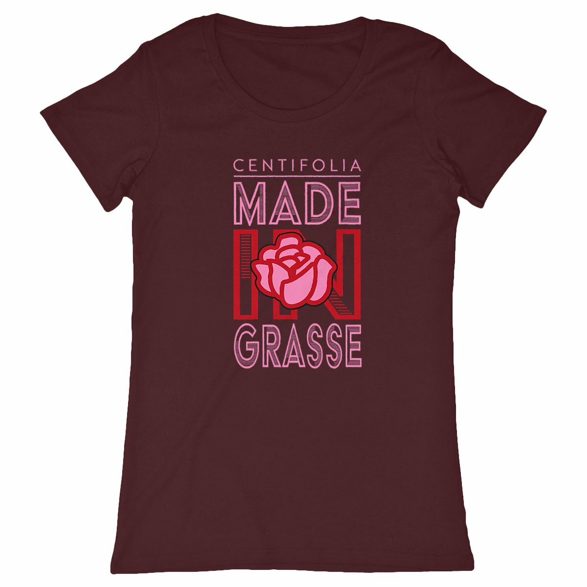 T-shirt Femme Classique centifolia - face_bordeaux