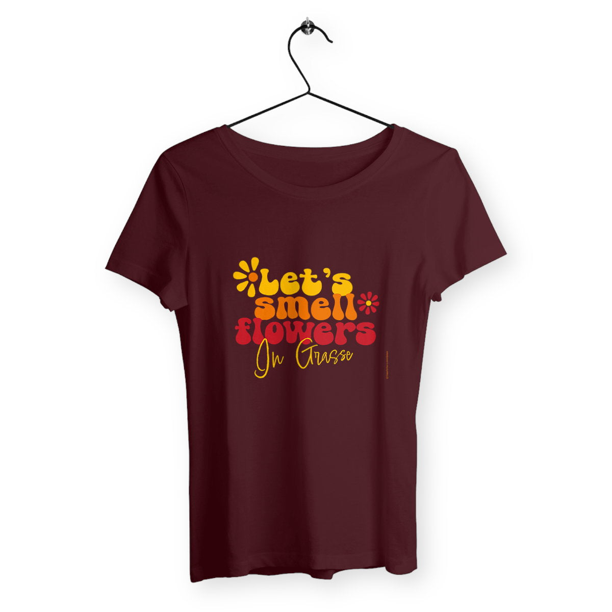 T-shirt Femme Classique let's smell flowers in Grasse - face_bordeaux