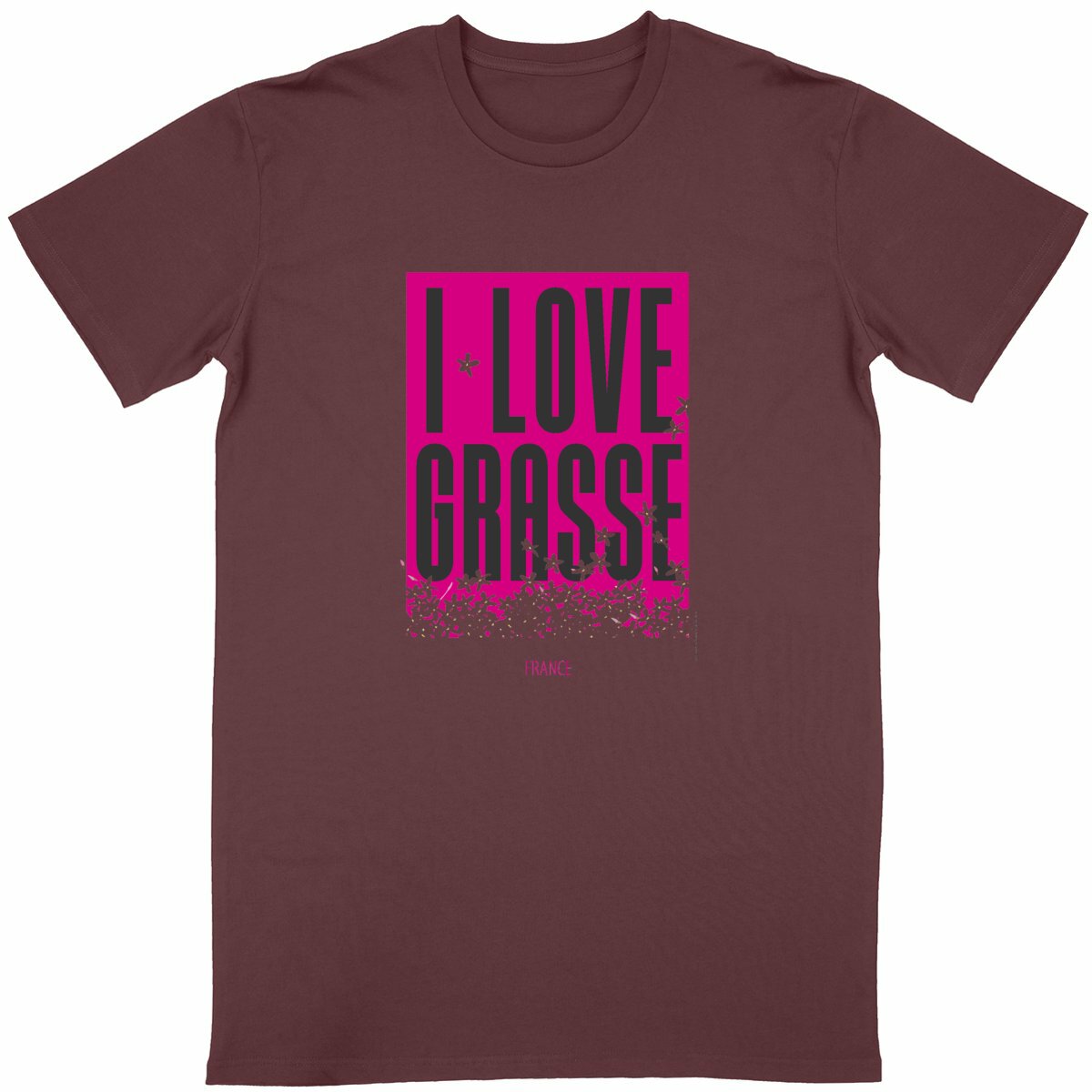 T-shirt Unisexe Classique I love Grasse - face_bordeaux