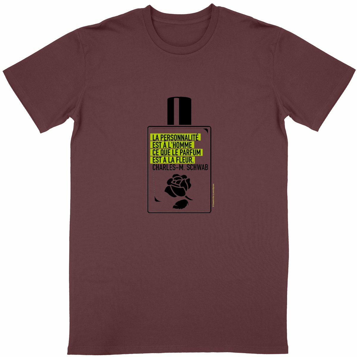 T-shirt Unisexe Classique Citation flacon - face_bordeaux