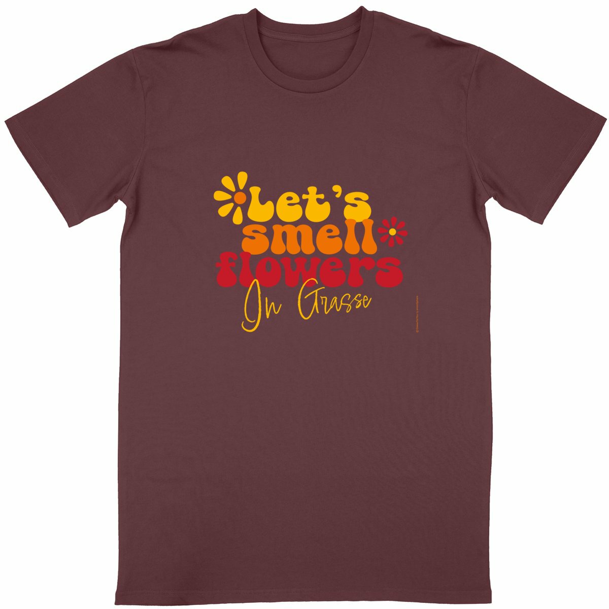 T-shirt Unisexe Classique Let's smell flowers in Grasse - face_bordeaux
