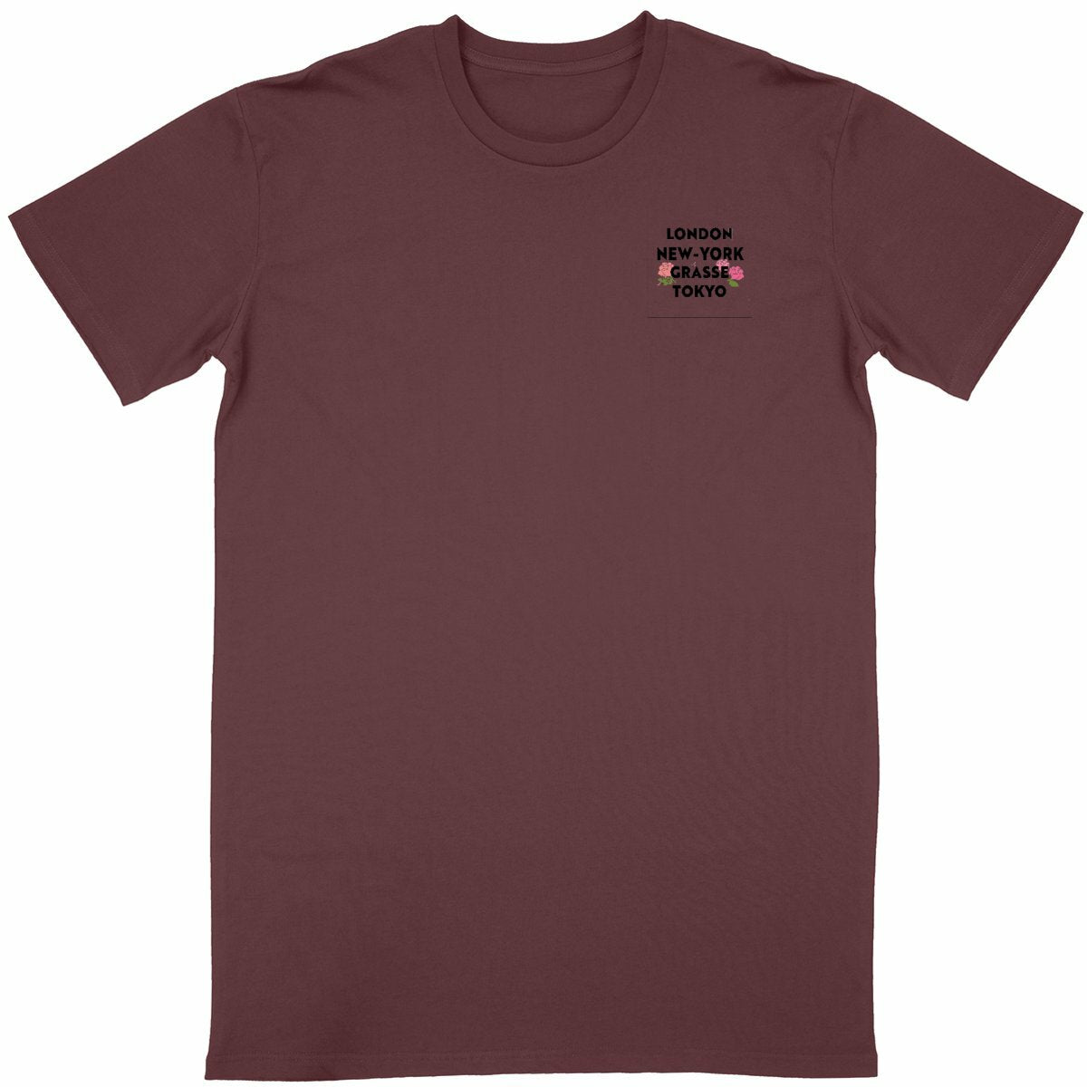 T-shirt Unisexe Classique London Grasse fleuri R/V - face_bordeaux