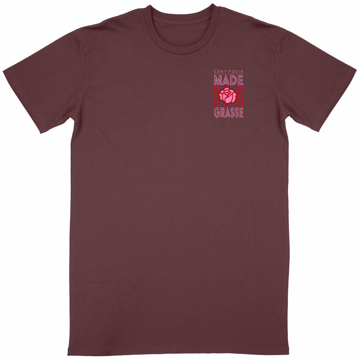 T-shirt Unisexe Classique Centifolia Made in Grasse R/V - face_bordeaux