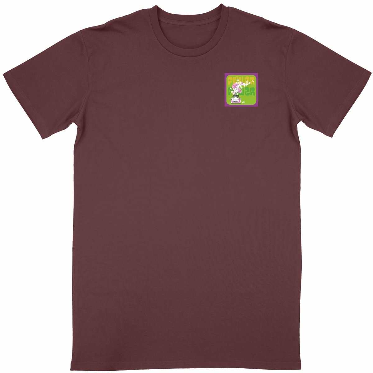 T-shirt Unisexe Classique Flower power mauve R/V - face_bordeaux