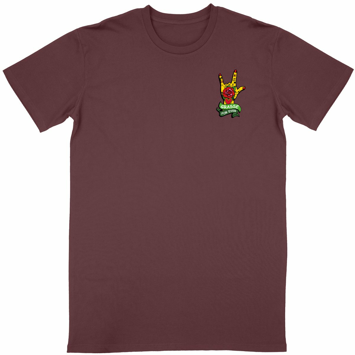 T-shirt Unisexe Classique Main Grasse for ever R/V - face_bordeaux