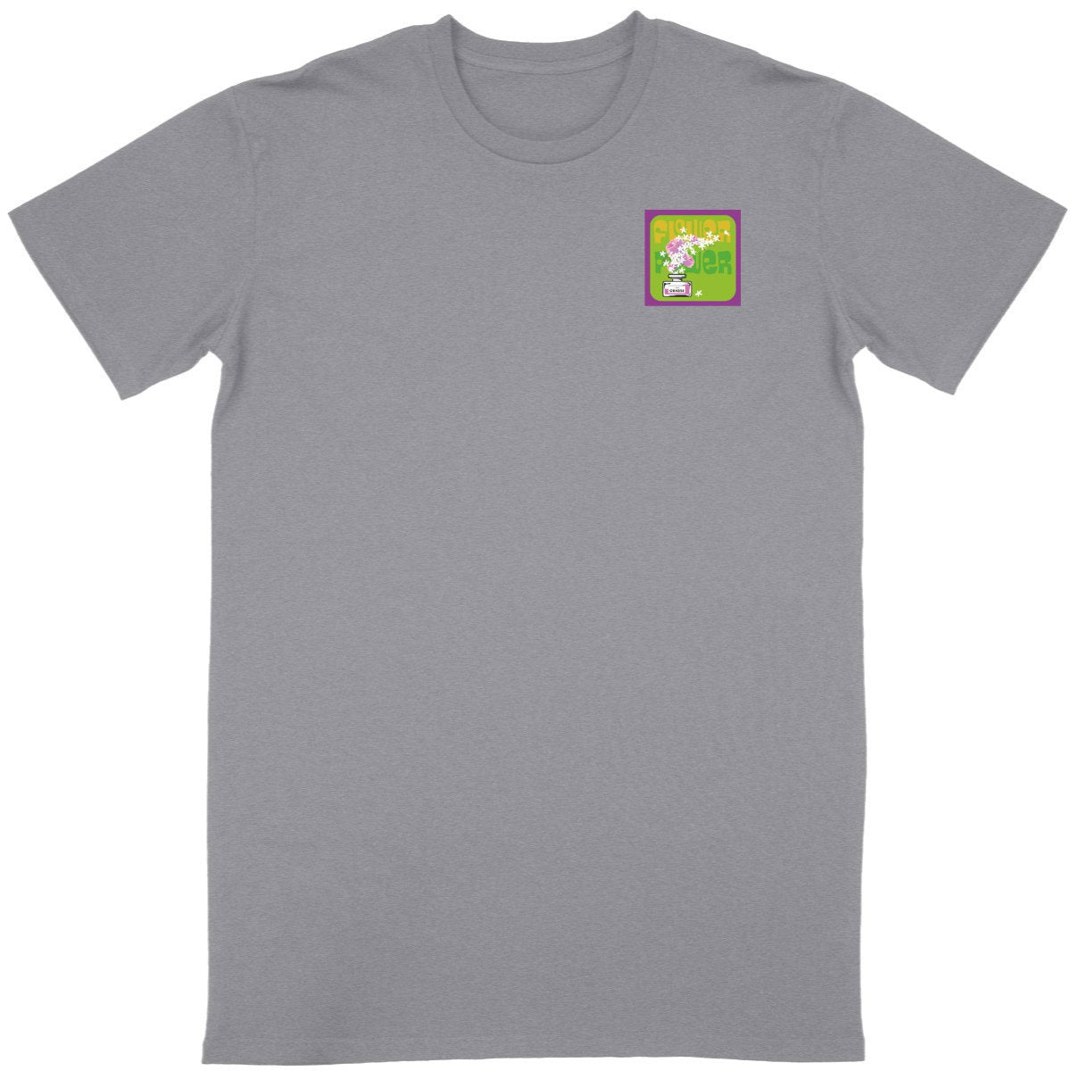 T-shirt Unisexe Classique Flower power mauve R/V - face_gris