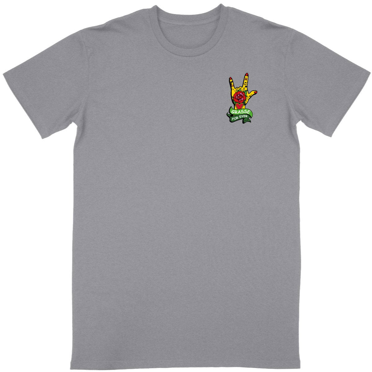 T-shirt Unisexe Classique Main Grasse for ever R/V - face_gris