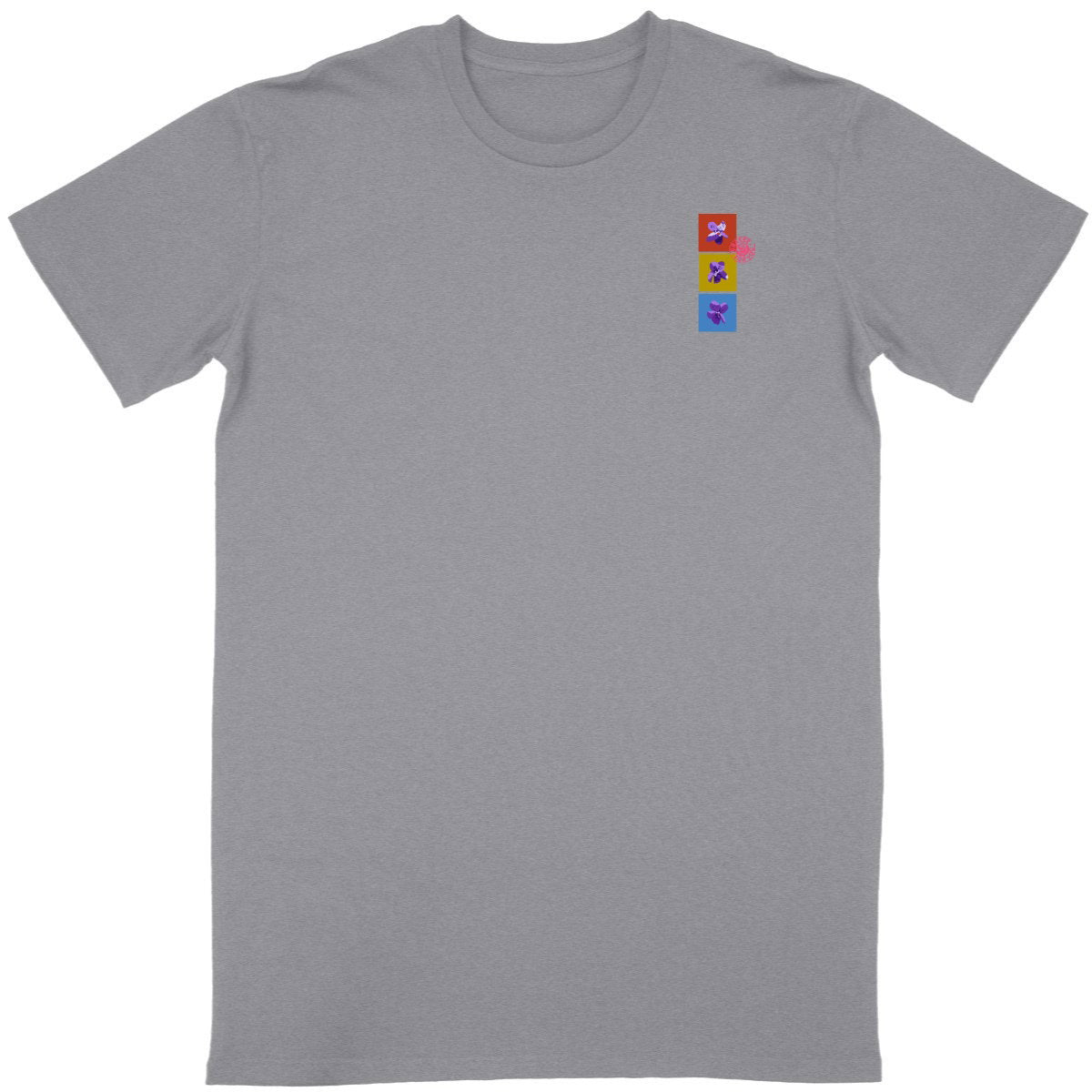 T-shirt Unisexe Classique les 3 violettes de Grasse R/V - face_gris