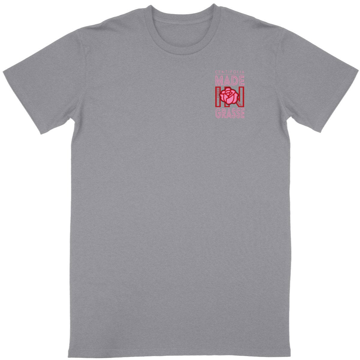 T-shirt Unisexe Classique Centifolia Made in Grasse R/V - face_gris