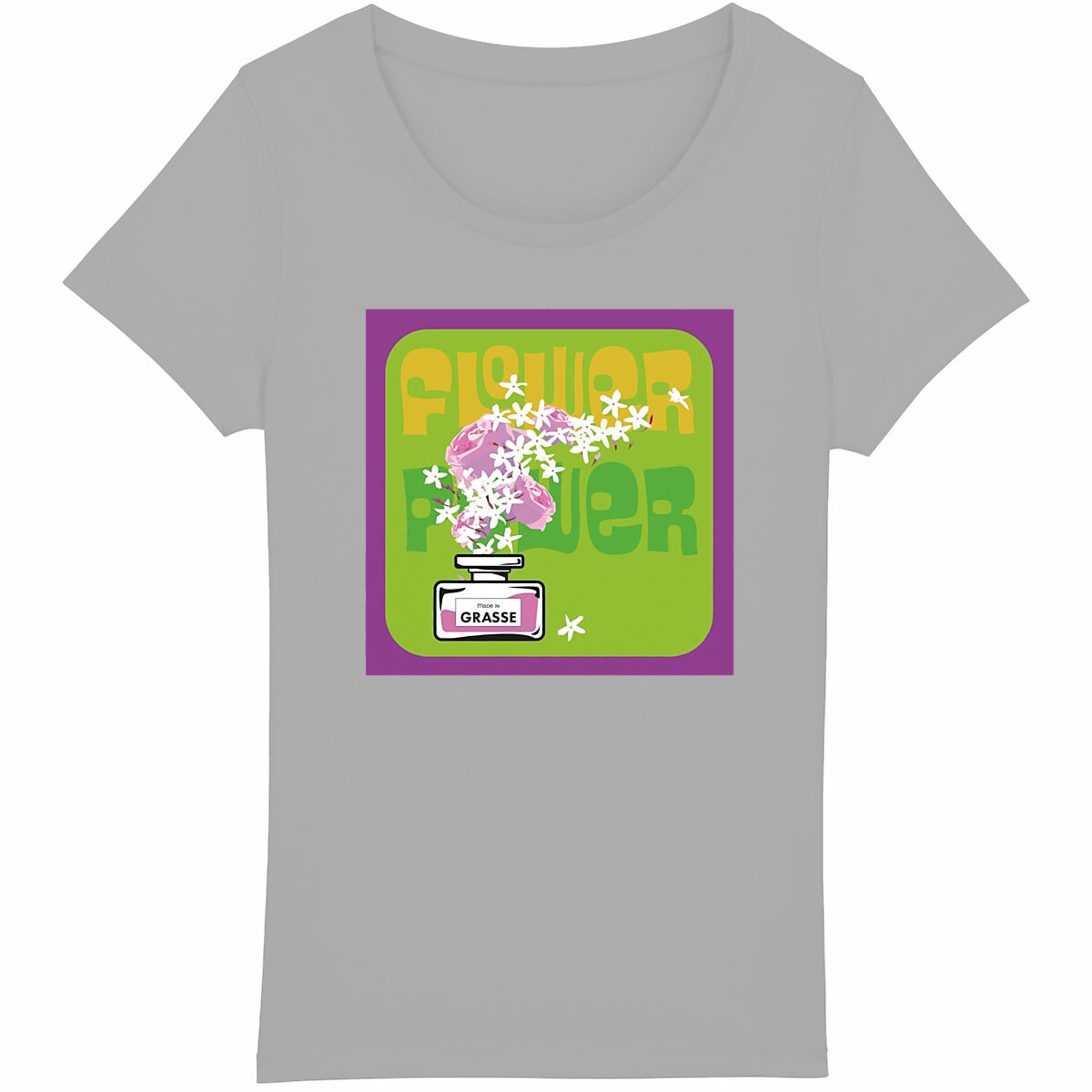 TShirt Femme Flower Power - face_gris