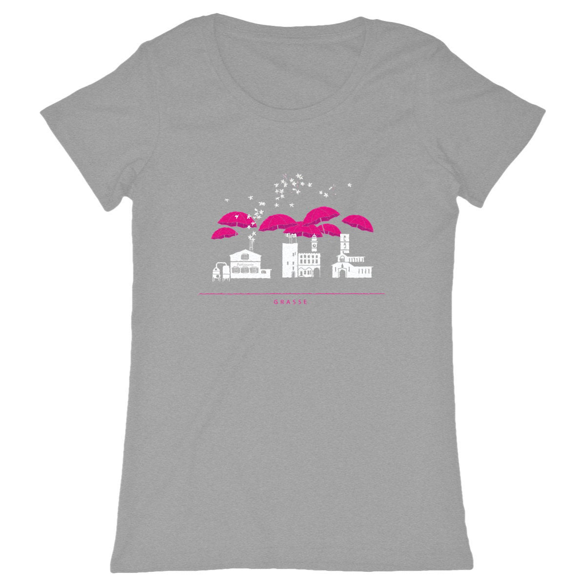 T-shirt Femme Classique Grasse liner - face_gris
