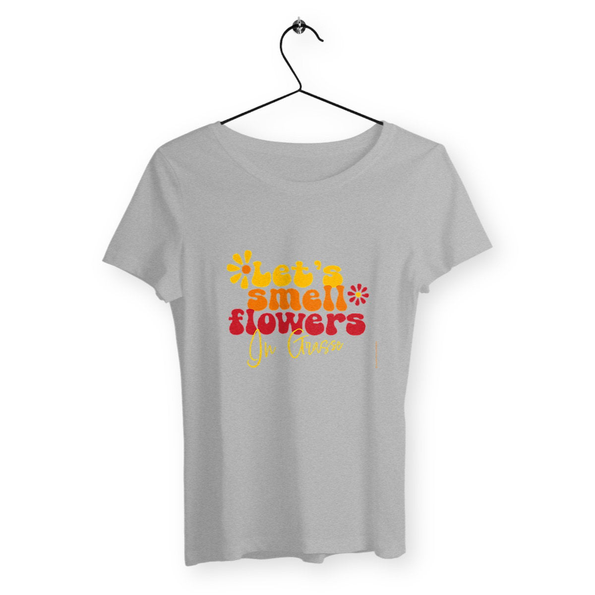 T-shirt Femme Classique let's smell flowers in Grasse - face_gris