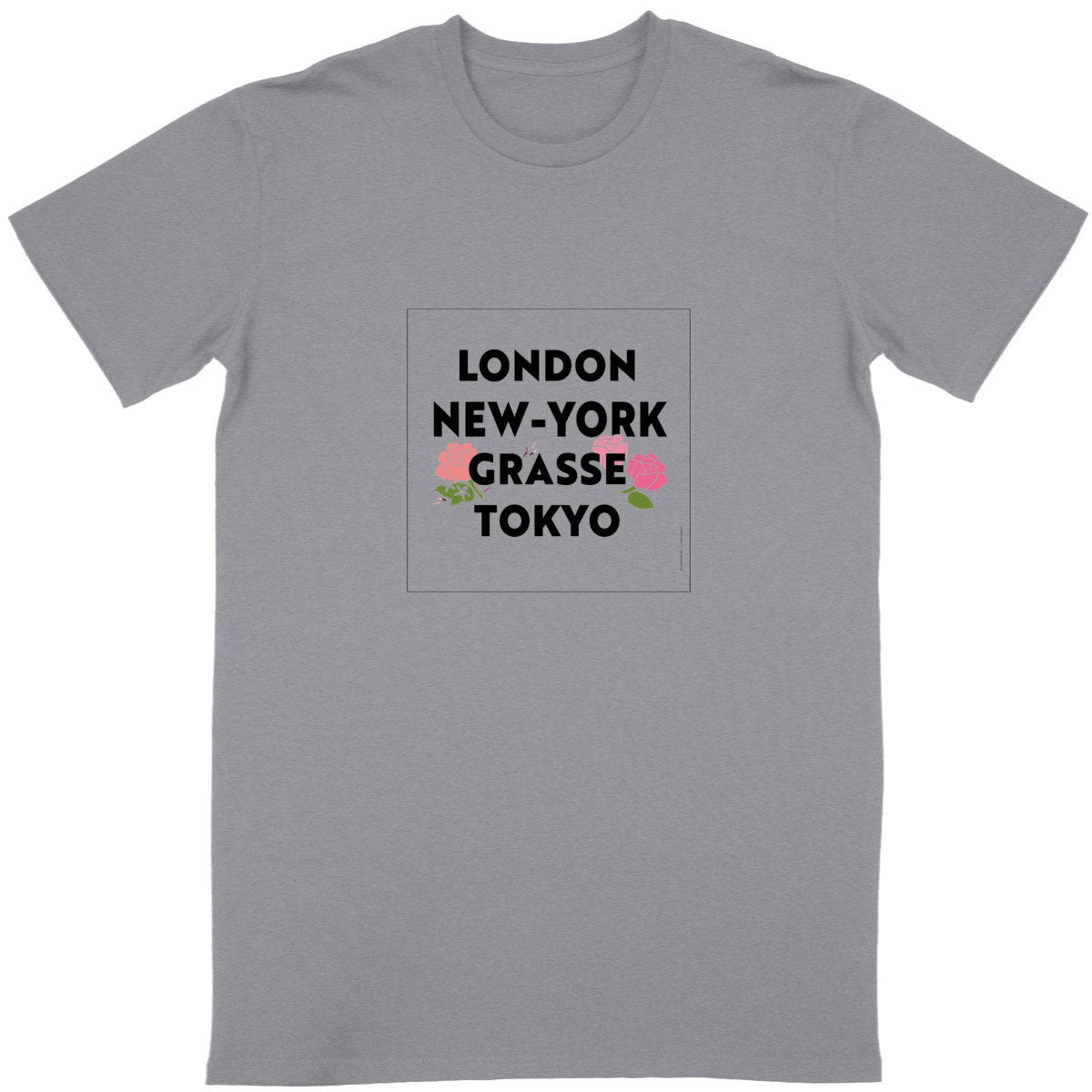 T-shirt Unisexe Classique London Grasse fleuri - face_gris