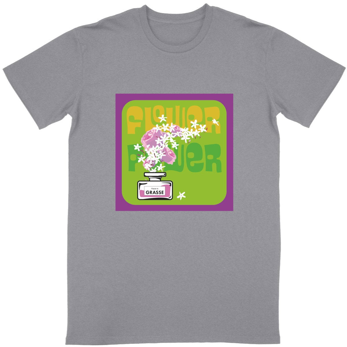 T-shirt Unisexe Classique Flower power mauve - face_gris