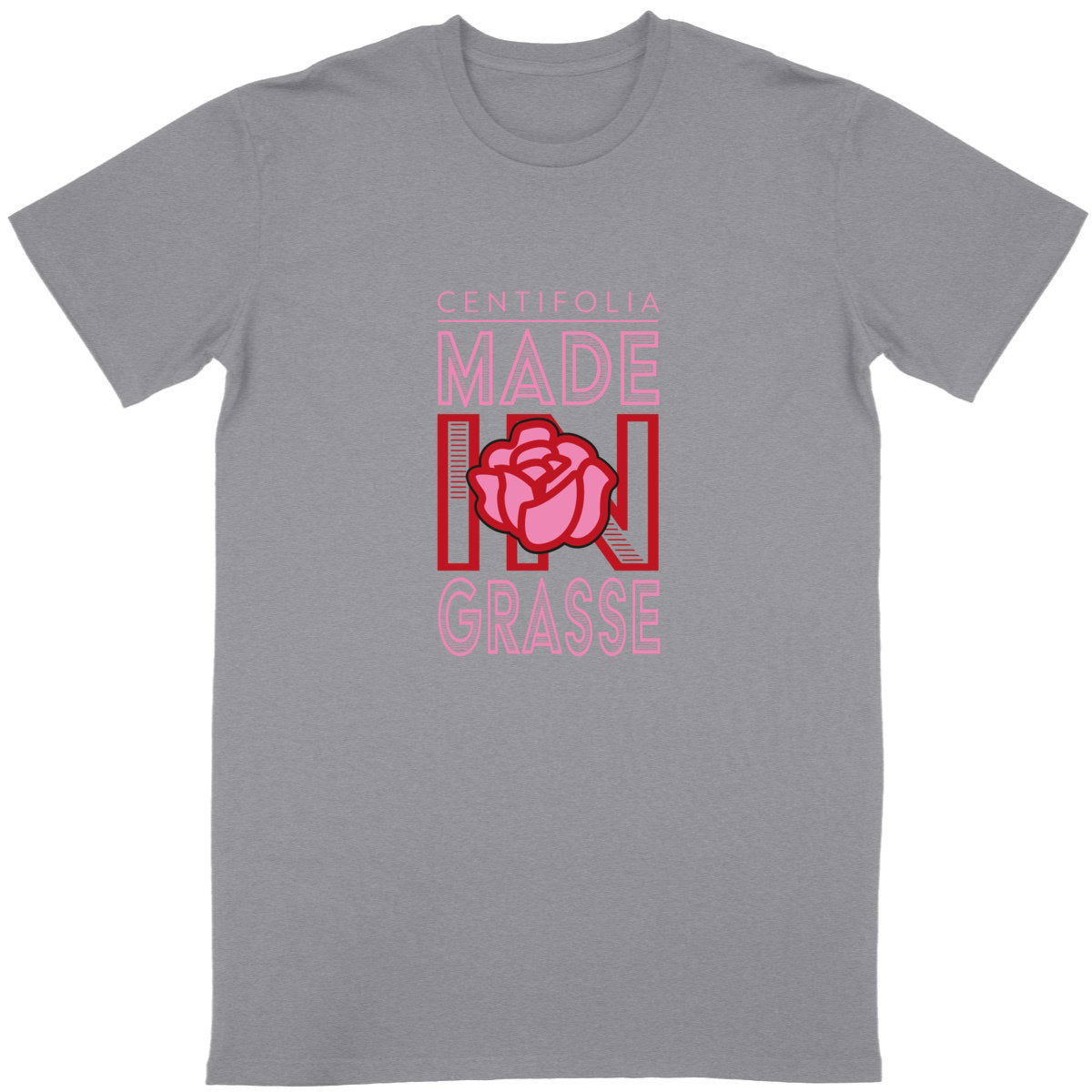 T-shirt Unisexe Classique Centifolia Made in Grasse - face_gris