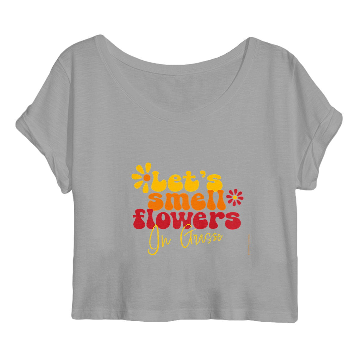 Crop top Femme Let's smell flower in Grasse - face_gris
