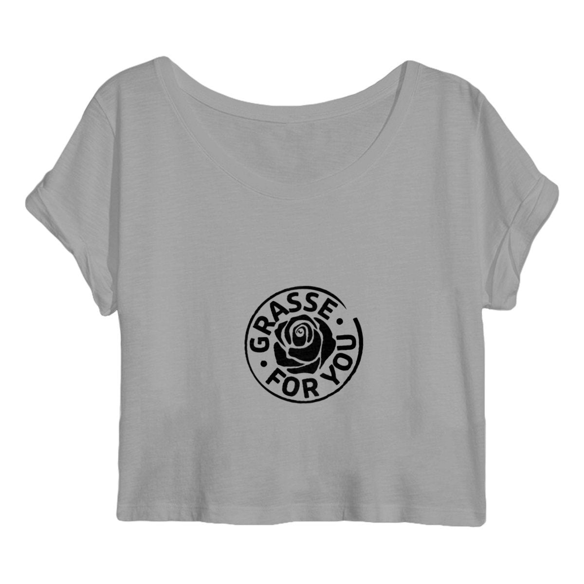Crop top Femme Grasse for you Black - face_gris