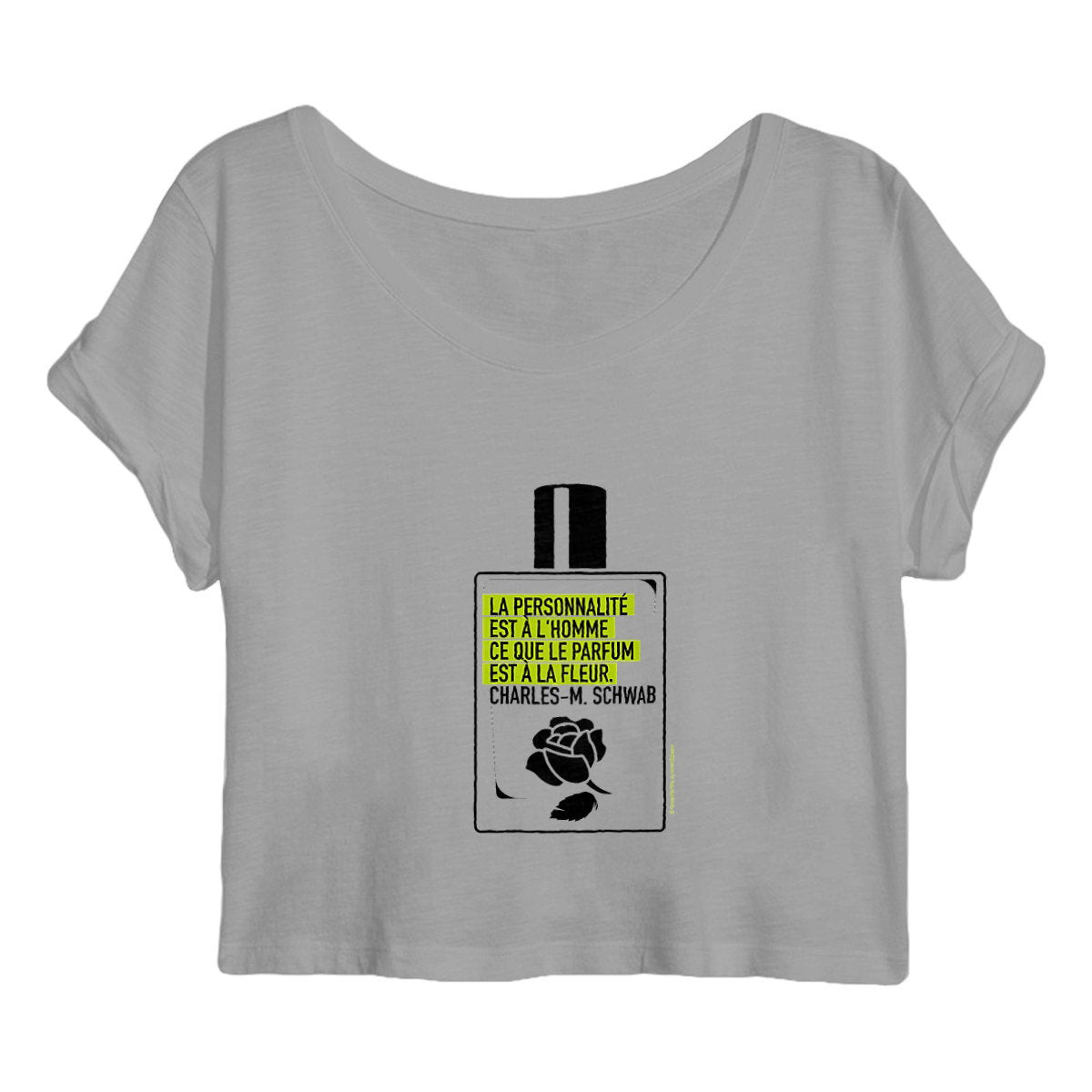 Crop top Femme Flacon citation - face_gris