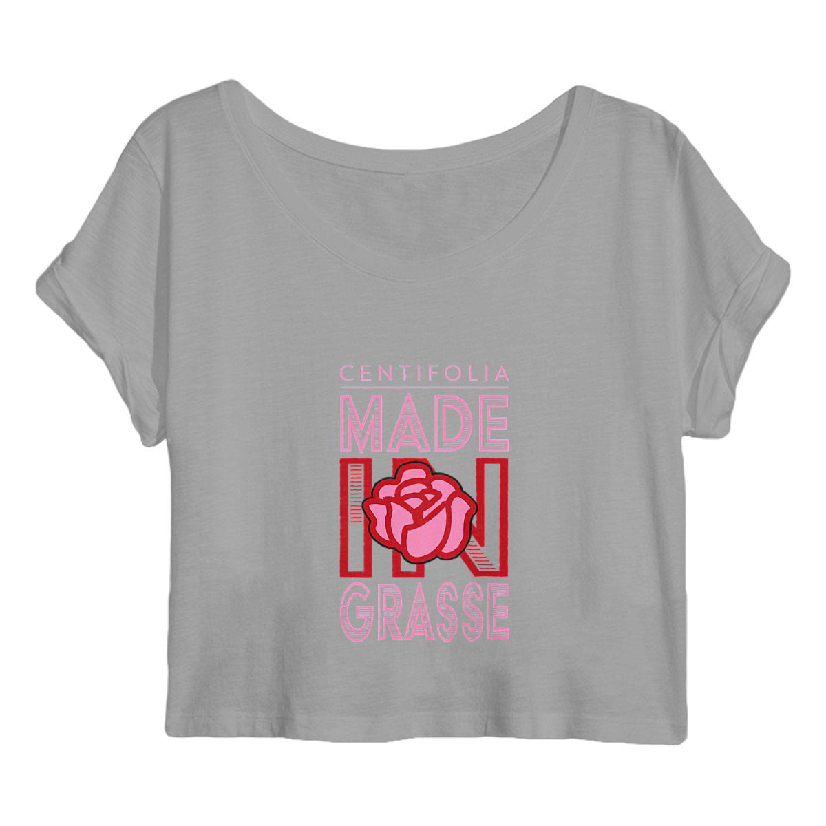 Crop top Femme centifolia made in Grasse - face_gris