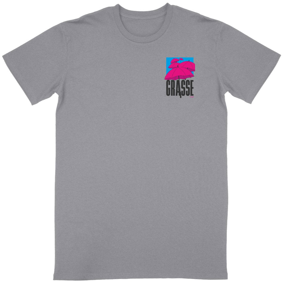 T-shirt Unisexe Classique Grasse Parapluies R/V - face_gris