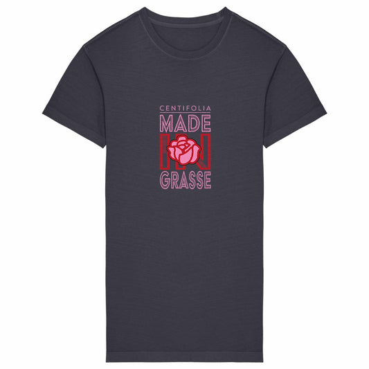 Robe T-shirt Vintage Femme Centifolia Grasse - face_grisanthracite