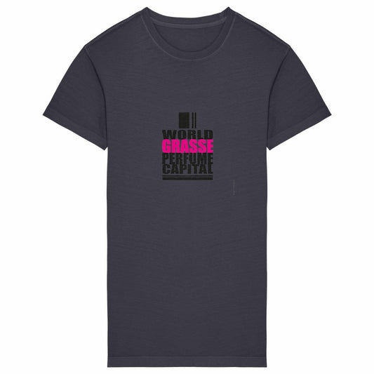 Robe T-shirt Vintage Femme World Grasse - face_grisanthracite