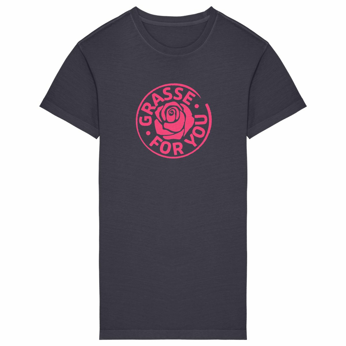 Robe T-shirt Vintage Femme Grasse for You - face_grisanthracite