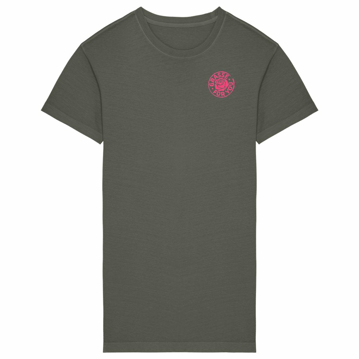 Robe T-shirt Vintage Femme Grasse for you rose R/V - face_kaki