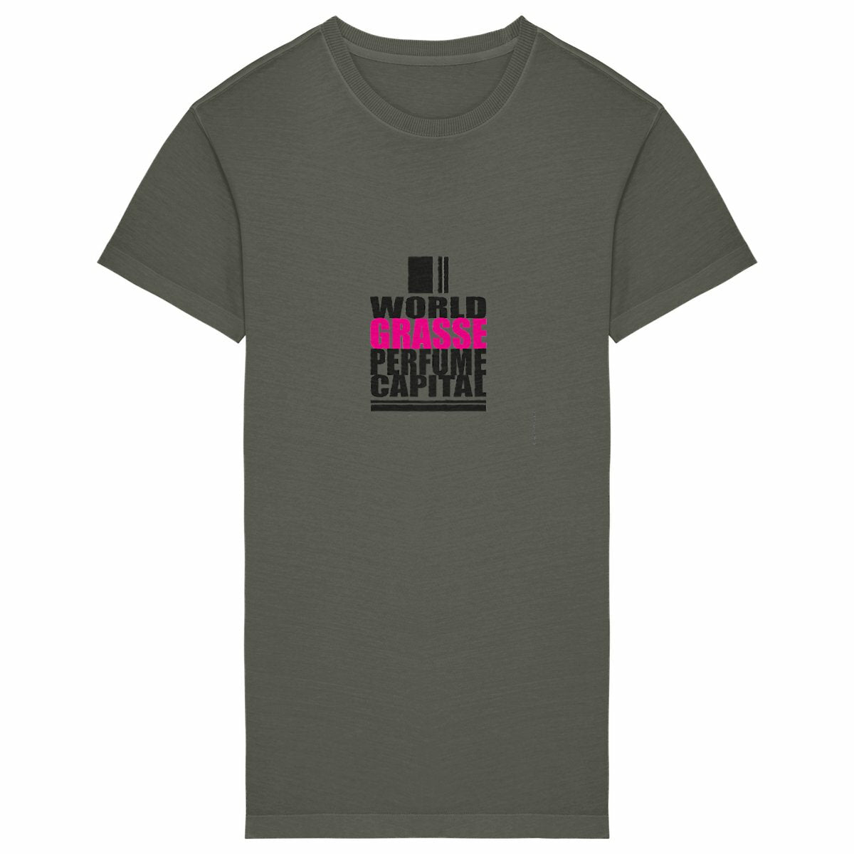 Robe T-shirt Vintage Femme World Grasse - face_kaki