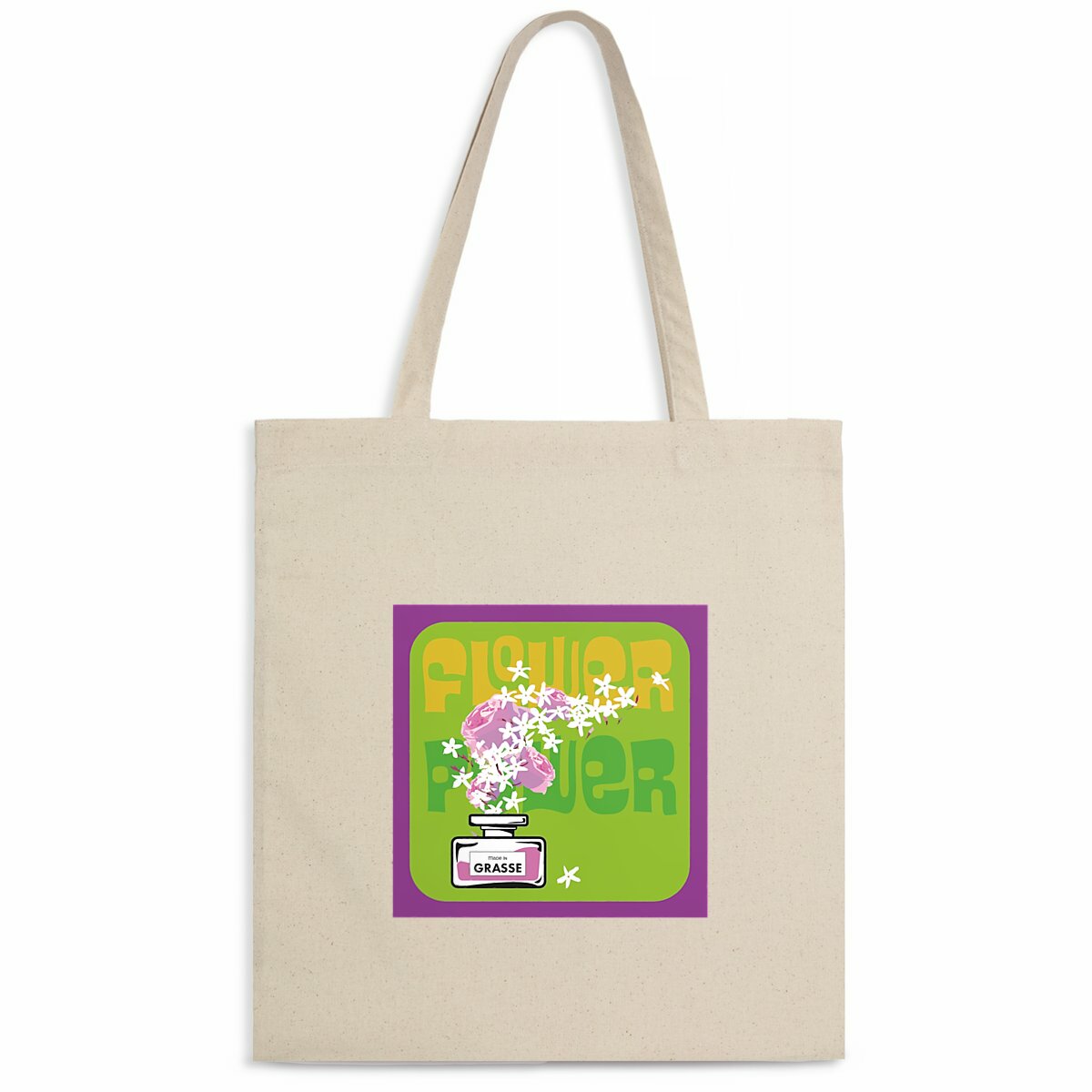 Tote bag Flower power purple rain of Grasse - face_naturel