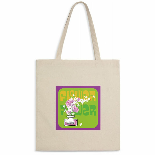 Tote bag Flower power purple rain of Grasse - face_naturel