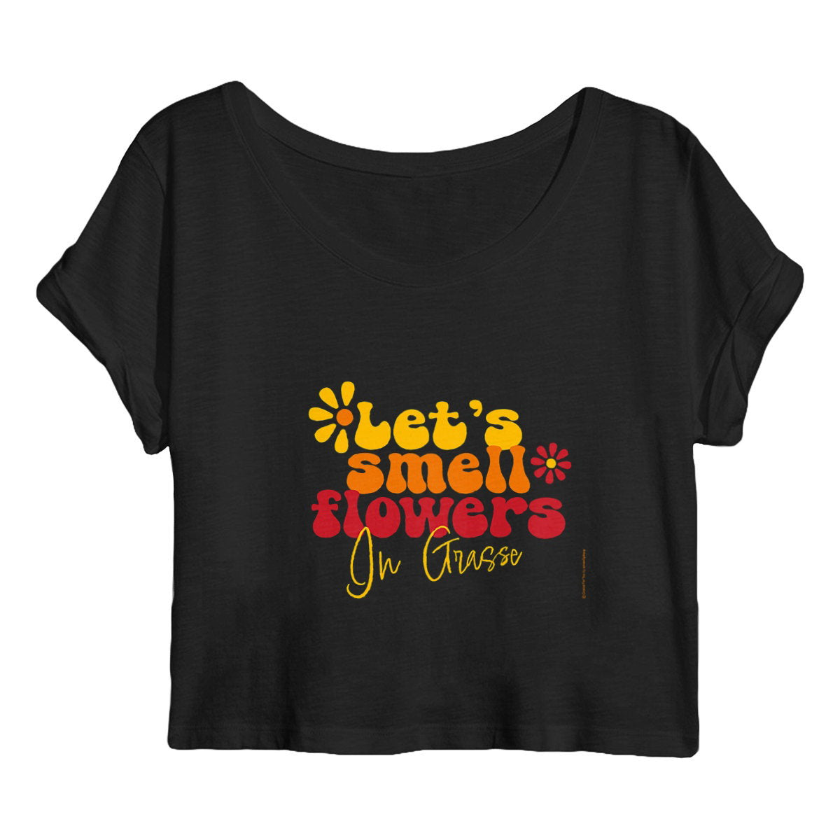 Crop top Femme Let's smell flower in Grasse - face_noir