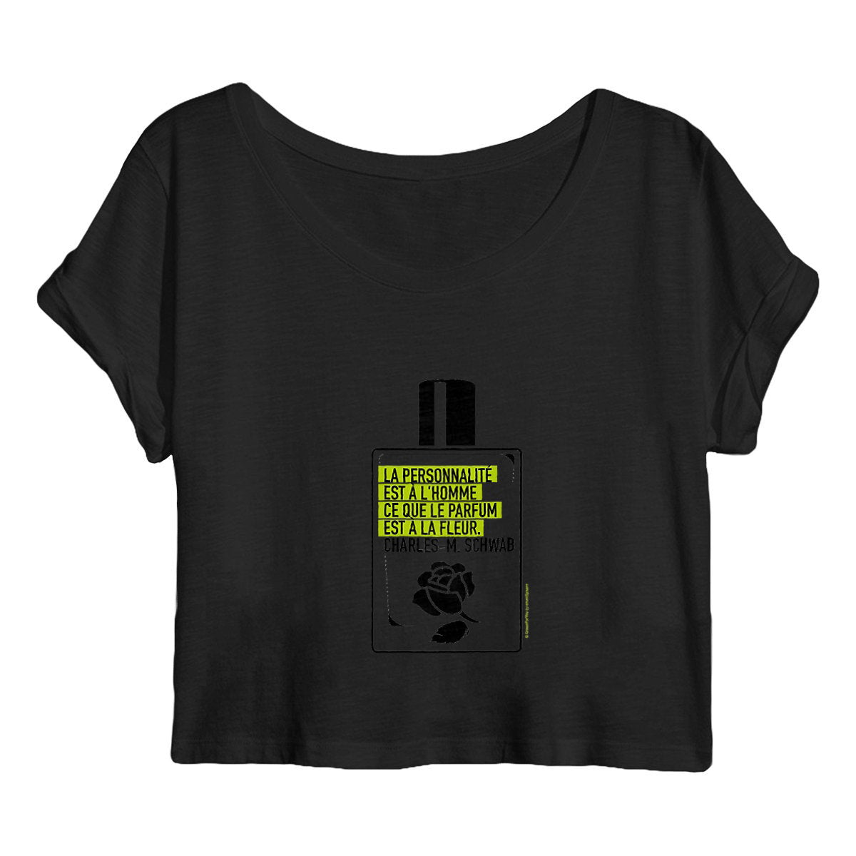 Crop top Femme Flacon citation - face_noir