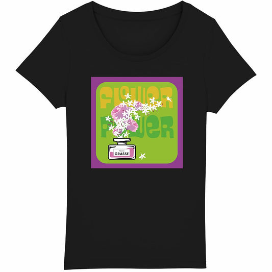 TShirt Femme Flower Power - face_noir