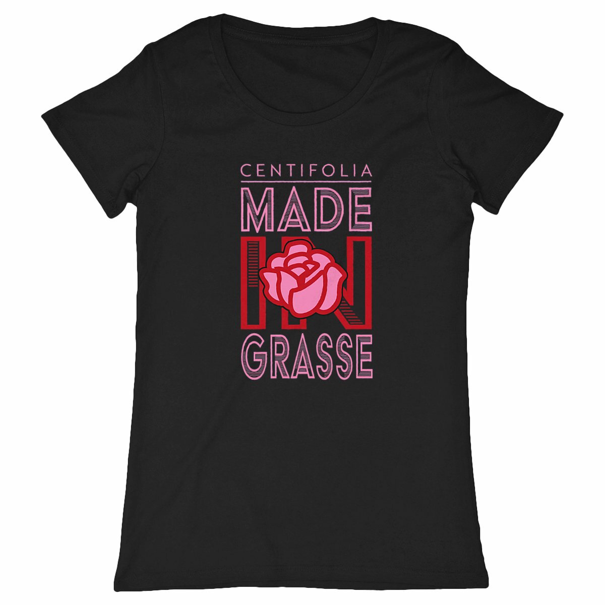 T-shirt Femme Classique centifolia - face_noir